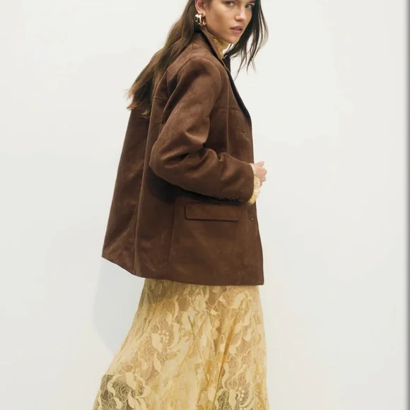 H&m single breasted faux suede jacket - Picture 3 of 9